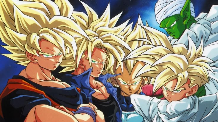 Imagem do Goku, Trunks, Vegeta, Gohan e Piccolo